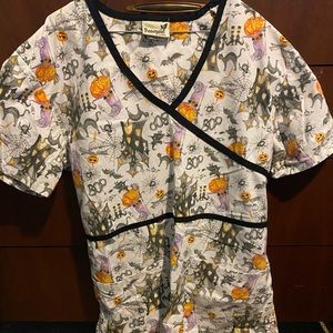 Halloween scrub top
